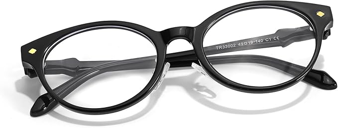 IGnaef Blue Light Blocking Glasses for Women, Oval Frame Bluelight Glasses for Gaming/Computer/Screen BL6216