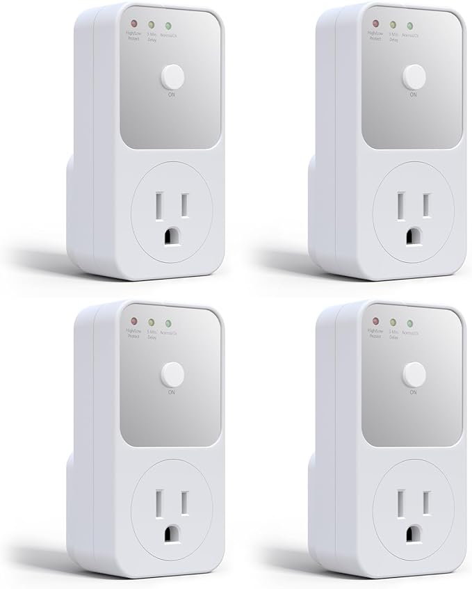BSEED Single Outlet Surge Protector for Refrigerator, TV, PC & Home Appliance - Wall Voltage Protector with Ground & Protected Light Indicators, 120V, 15A, 4 Pack