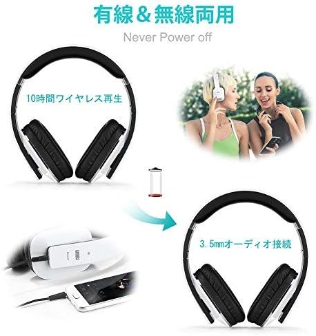 Over Ear Wireless Bluetooth Headphones with Mic - August EP650 - Custom App for Easy EQ Sound Control, aptX Low Latency, NFC, Rich Bass Clear Sound, 30 days Stand By High-Performance Comfort [White]