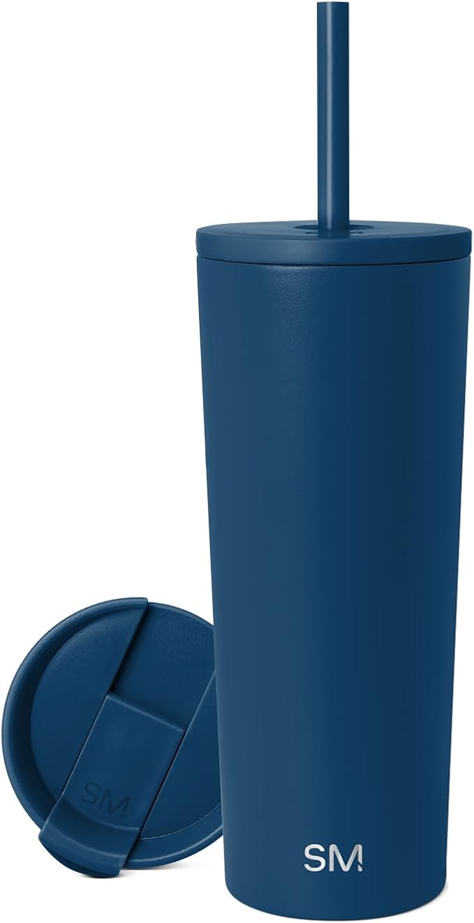 Simple Modern Insulated Tumbler with Lid and Straw | Iced Coffee Cup Reusable Stainless Steel Water Bottle Travel Mug | Gifts for Women Men Her Him | Classic Collection | 24oz | Slumberland