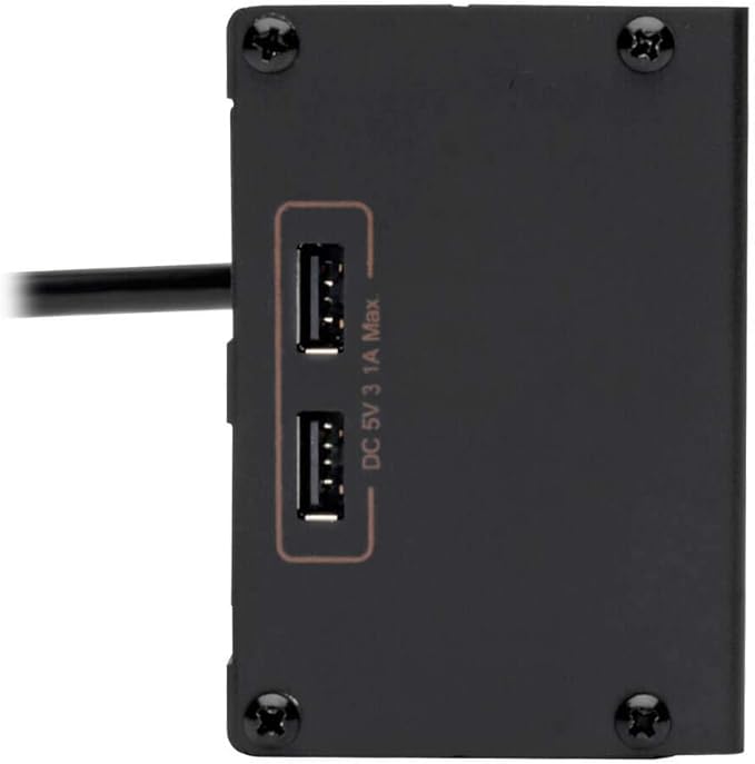 Tripp Lite Isobar 4 Outlet Surge Protector Power Strip with 2 USB Charging Ports, 8ft Long Cord, Right-Angle Plug, Metal, 3330 Joules, Lifetime Limited Warranty & $50K Insurance (IBAR4ULTRAUSBB)