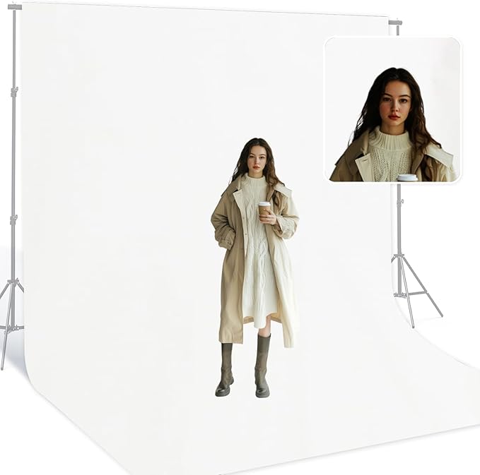 10x20 Ft White Backdrop Background for Photography Photo Booth Backdrop for Photoshoot Background Screen Video Recording Parties Curtain