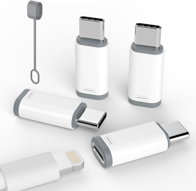 4 Pack Lightning to USB C Adapter for iPhone 15/16/17 Pro/17 Pro Max,for iPhone 17/16 Charger,17/16 Accessories,Fast Charging & Data Transfer,USB C Charger Connector Cable,Not for Audio/OTG
