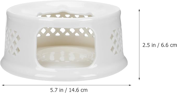 WATIIFUFU Ceramic Teapot Warmer with Hollow Design Non-Slip Base Retro Tea Heater for Brewing and Warming Tea Suitable for Home Office Coffee Shop Use