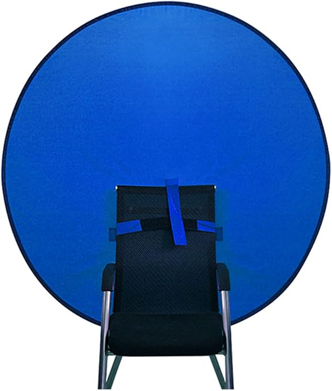1 PC Green Screen Background, Nylon Background Screen Portable Foldable Backdrop for Live Streaming, Chair Photo Studio Solid (Blue, 110cm, only Screen,NO Stand)