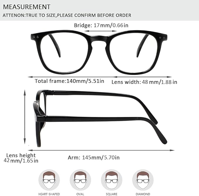 Henotin 3 Pack Blue Light Blocking Reading Glasses,Spring Hinge Computer Readers for Men Women,Anti UV Ray Filter Eyeglasses (3 Pairs Black, 1.50)