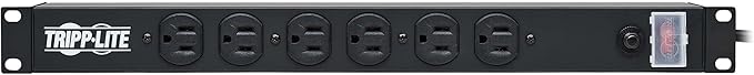 Tripp Lite 12-Outlet Rackmount PDU Power Strip, Network-Grade Front & Rear Facing Outlets, 15A, 120V, 15ft Cord with 5-15P Plug, Horizontal 1U Rack Mount, Lifetime Manufacturer's Warranty (RS-1215)