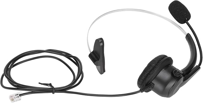 ChuyTrading Telephone Headset RJ9 Earphone with 330° Adjustable Microphone, Phone Headset for Office and Home, Noise Cancelling Call Center Headset with Comfortable Ear Cushions, Compatible wi
