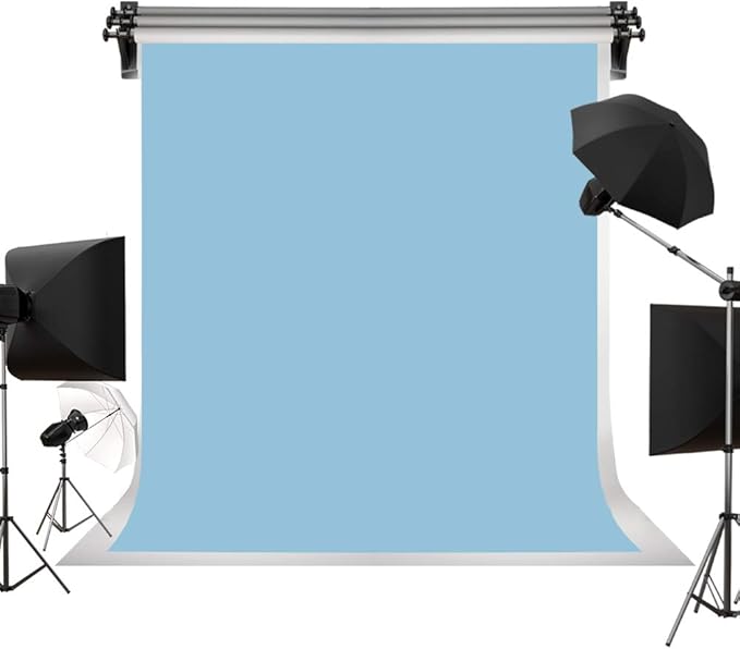 Kate 8ft×10ft Solid Light Blue Backdrop Portrait Photography Background for Photography Studio Children and Headshots Sky Blue Backdrop Background for Photo Booth