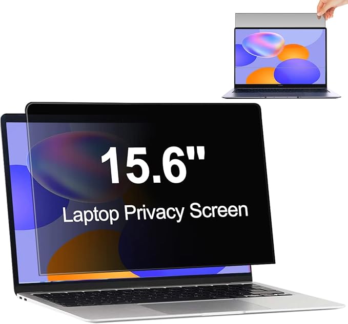 JEAPKA Laptop Privacy Screen Filters 15.6 Inch 16:9 Aspect Privacy Filter for 15.6 Inch Widescreen Laptop Anti-Scratch Protector Film for Data Confidentiality Anti-Glare Laptop Screen Protector
