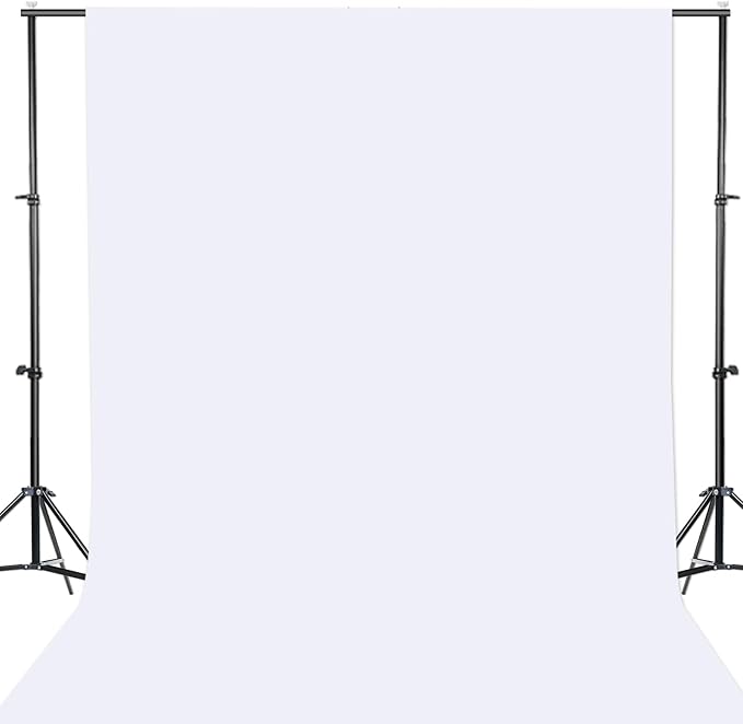 GFCC White Backdrop Photography Background - 5x7FT White Screen Photography Backdrop for Photoshoot Photo Background Screen for Video Conferencing