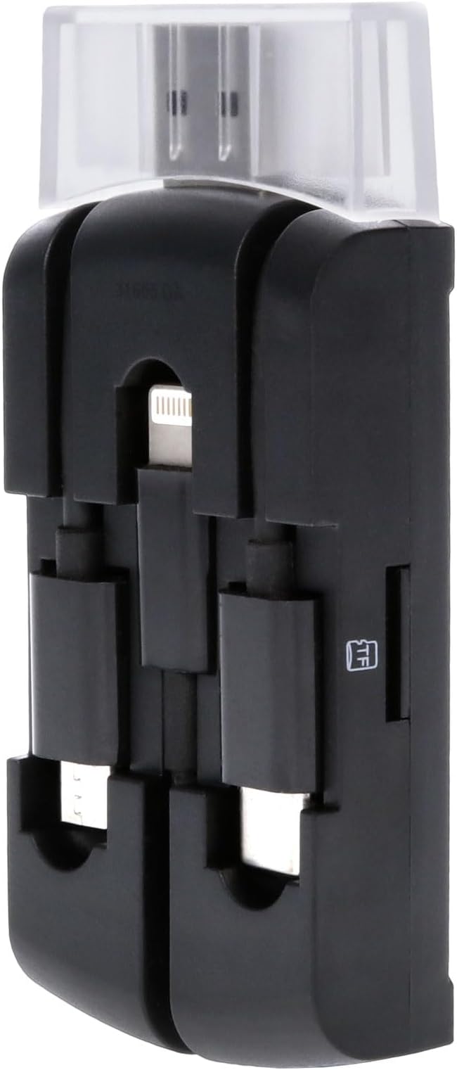 MUDDY 4-in-1 Multi Card Reader for Trail Camera Image and Video Viewing with OTG Support and Apple and Android Compatibility (Black)