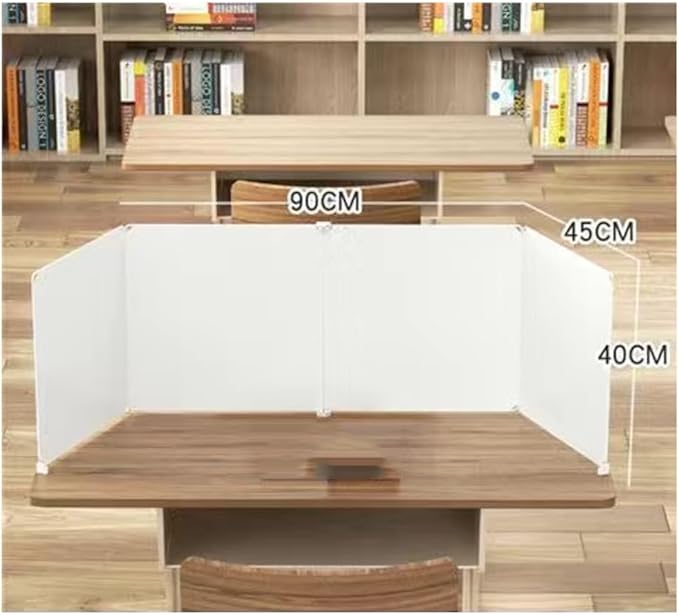 Desk Privacy Divider, Study Partition, Office Privacy Panel, Soundproof Protect Privacy, Foldable Easy to Store, Hard Material White(90CMx45CMx40CM)
