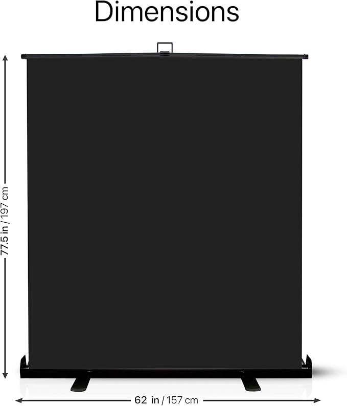 KHOMO Gear 62-Inch Black Backdrop – Collapsible, Portable Photography & Video Background for Studio, Streaming, Zoom & Content Creation – Wrinkle-Resistant, High-Density Fabric, Easy Setup