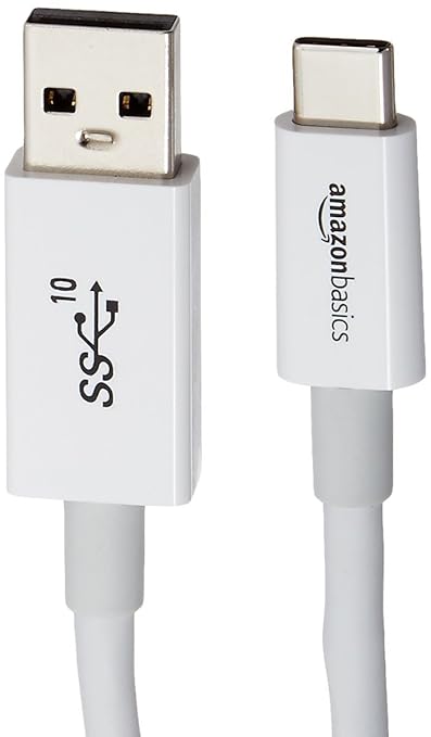 Amazon Basics USB-C to USB-A 3.1 Gen 2 High-Speed Charging Cable, 10Gbps, USB-IF Certified, for Apple iPhone 16/15, iPad, Samsung Galaxy, Tablets, Laptops, 3 Foot, White
