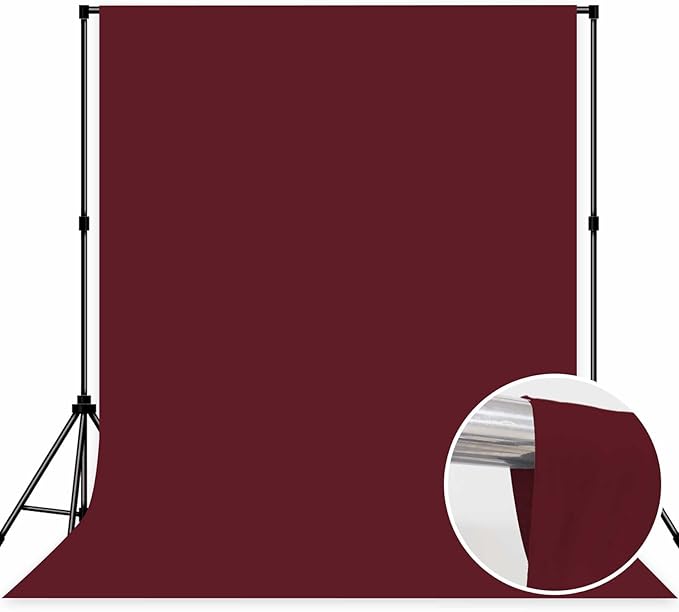 Photo Backdrop Wine Red Background Cloth Professional Photography 10x10ft Seamless Design to Eliminate Wrinkles Wedding Luxury Theme Decoration Art Exhibition Gallery Display