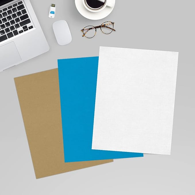 LUXPaper 8.5" x 11" Linen Paper | Letter Size | White Linen | 24lb. Paper Weight (60lb. Text) | 50 Qty