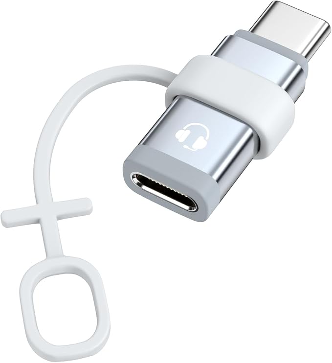 MoKo Lightning to USB C Adapter Audio Only for Apple Earpods with Line Control, Not for Charging/Data Transfer, Lightning to USB C Adapter for iPhone Air 17 16 15 Pro Max Plus, iPad Pro/Air, Gray
