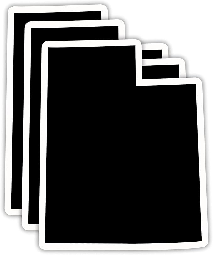 (3PCS) Utah State Map Stickers, US State Stickers - Waterproof Vinyl Decals for Tumblers, Water Bottles, Laptops, Books, Scrapbooks, Great for Utah Lovers 3 x 2.4 Inch