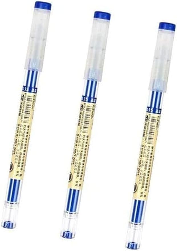 BEMLP Gel Ink Pen Extra Fine Point Pens Ballpoint Pen 0.35mm Blue Premium Liquid Ink Rollerball Pens Quick-Drying For Japanese Office School Stationery Supply 12 Pieces