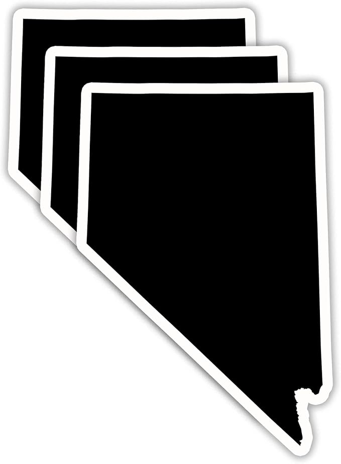 (3PCS) Nevada State Map Stickers, US State Stickers - Waterproof Vinyl Decals for Tumblers, Water Bottles, Laptops, Books, Scrapbooks, Great for Nevada Lovers 3 x 2 Inch