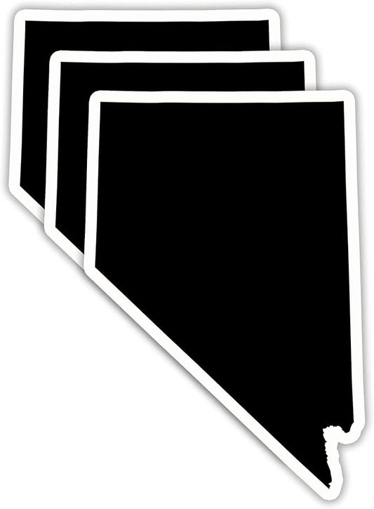 (3PCS) Nevada State Map Stickers, US State Stickers - Waterproof Vinyl Decals for Tumblers, Water Bottles, Laptops, Books, Scrapbooks, Great for Nevada Lovers 3 x 2 Inch