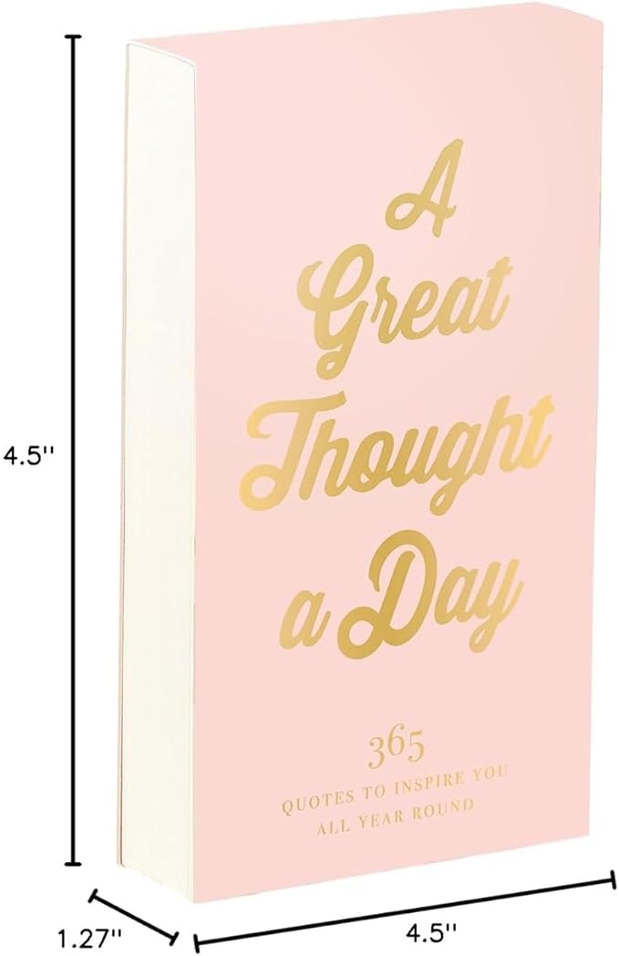 WORLD TRAVELER Eccolo A Thought a Day List Pad with 365 Inspirational Quotes for Notes, Memos - A Year of Positive Thinking, To Do List Notepad, Size 5X8, 5X8 Pink