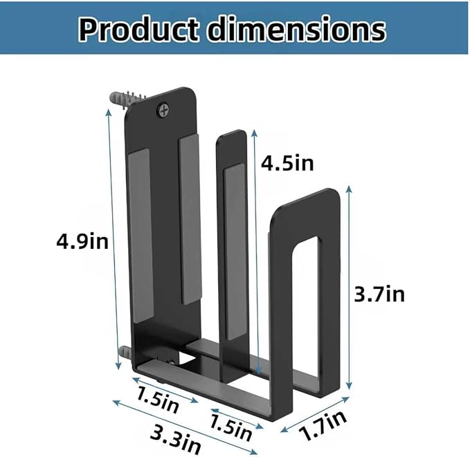 RUDDLIN Multi Functional Wall Mount Bracket, Suitable for laptops, Tablets, Keyboards, routers,TV Boxes,Phones, etc. The Wall Mount Bracket is Fixed with Screws (Black)