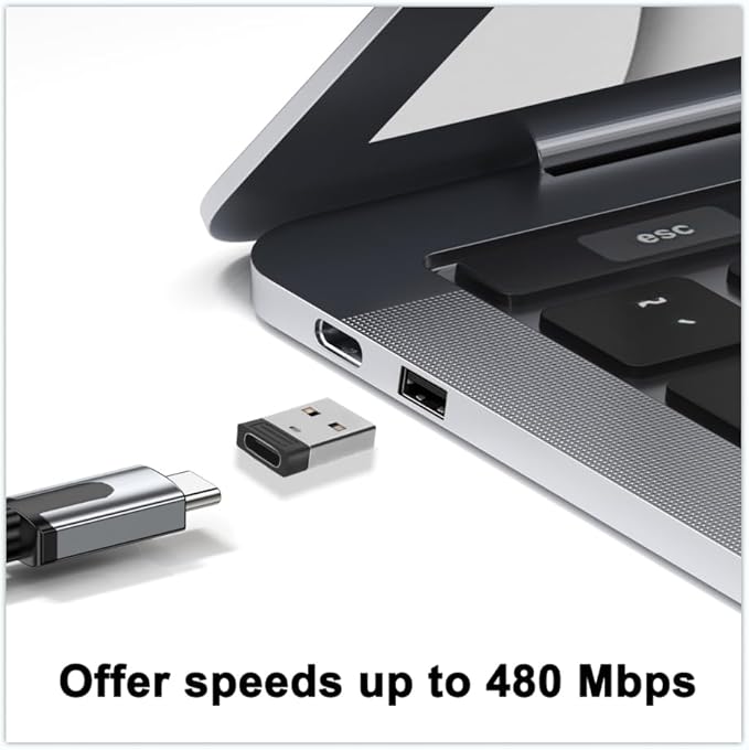 Full Tight USB to USB C Adapter, USB Type A Male to USB Type C Female, Add a Type C for PC/Mac/Car Charger/DC Adapter