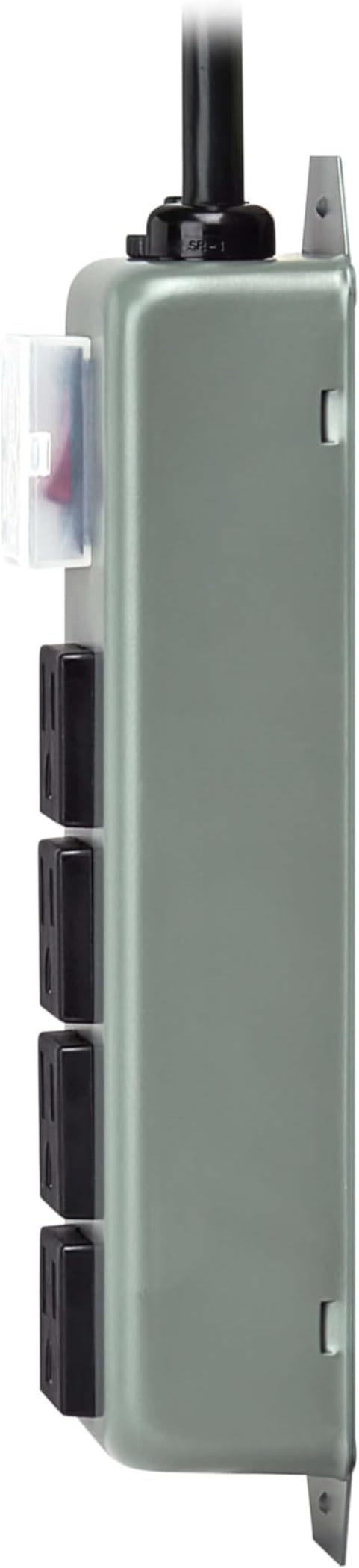 Eaton Tripp Lite series 4-Outlet Heavy Duty Power Strip, Metal, Mountable (Wall Mount & Under Desk), 6ft Extension Cord, On/Off Switch Cover, Industrial Garage Shop Work Bench Applications (UL603CB-6)