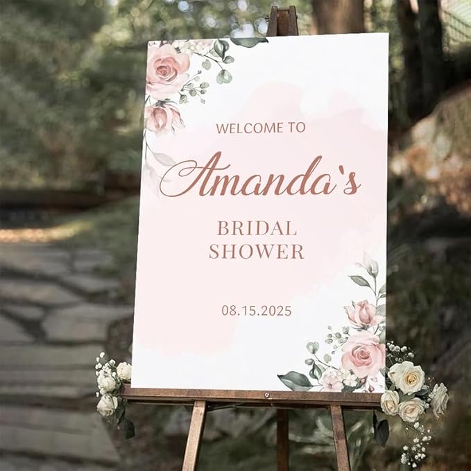 Bridal Shower Welcome Yard Sign, Wedding Shower Welcome Board, Custom Bridal Shower Sign, Elegant Bridal Shower Decor Board#1