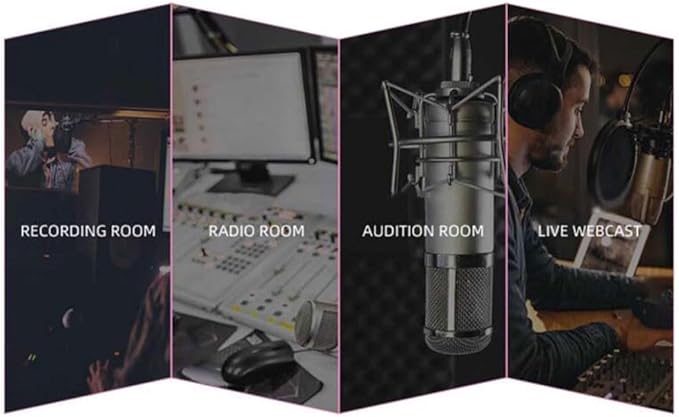 Portable Desktop Soundproof Cover,Microphone Soundproofing Acoustic Foam Panel,Self Made Sound Booth Box,Home Recording Equipment,for Music Practice Room(Black)