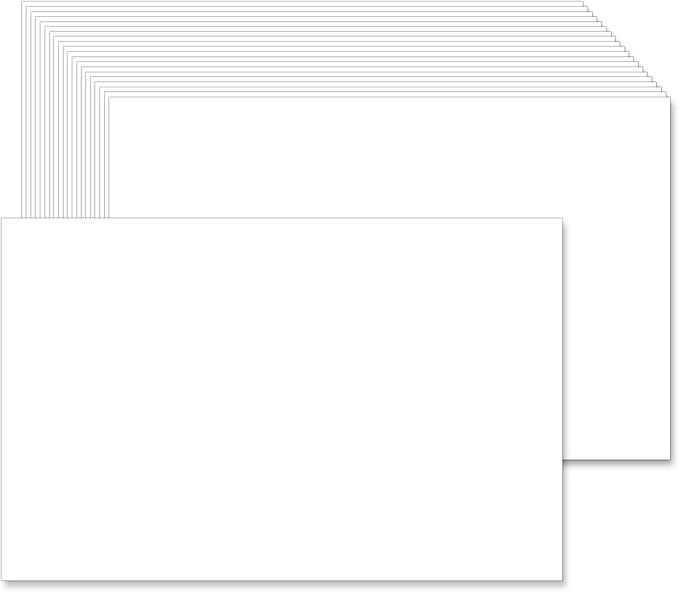 5.5 x 8.5 Blank White Card Stock (Set of 50) - 90lb Flat Card Stock Printer Paper for Invitations, Notes, Greetings & Table Cards - Writing, Stamping, Drawing, Painting