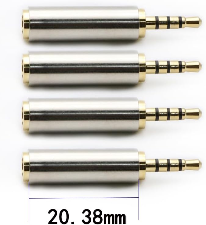 rgzhihuifz 3.5mm Female to 2.5mm Male Audio Adapter Converter Headphone 2.5mm to 3.5mm 3 Ring Jack Stereo or Mono 4 Pack