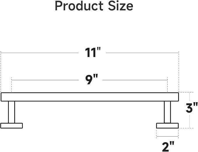 USHOWER Polished Chrome Hand Towel Bar, 9-Inch Towel Racks for Bathroom Wall-Mounted, SUS304 Stainless Steel Towel Rod (Total Length 11-Inch)