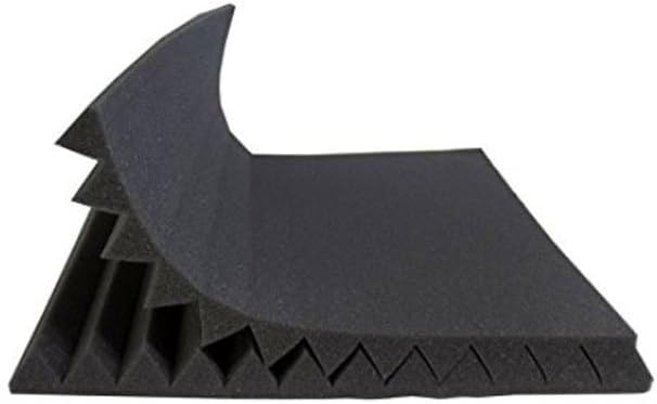 24 Pack Acoustic Panels Soundproof Studio Foam for Walls Sound Absorbing Panels Sound Insulation Panels Wedge for Home Studio Ceiling, 1" X 12" X 12" (Black)