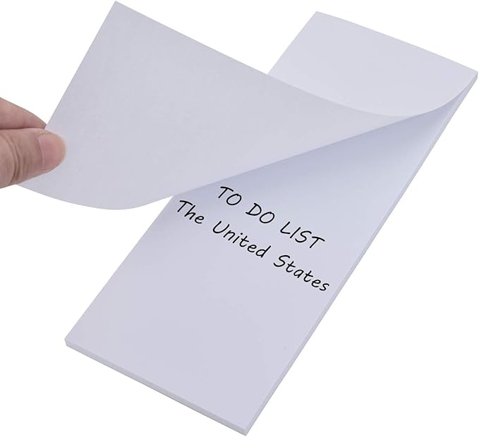 10 Pack 50Sheets 3.5"x8.5" Plain Notepads-Memo Pads-Scratch Pads-White Blank Writing Pads for Concession Stand,Restaurant Server,School and Office Supplies