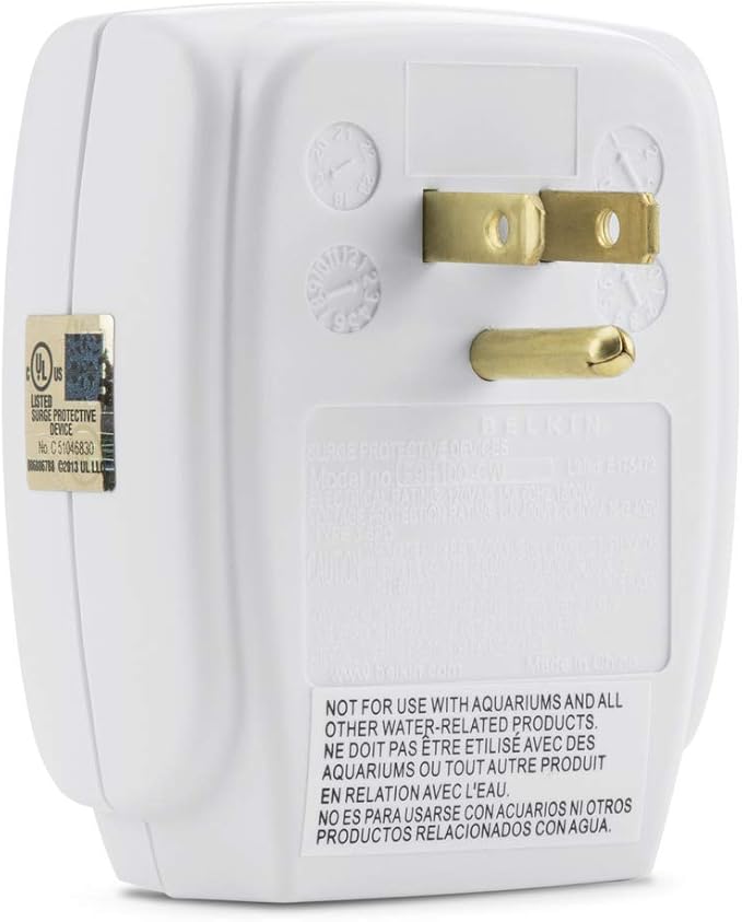 Belkin 1-Outlet Home Series SurgeCube - Grounded Outlet Portable Wall Tap Adapter with Ground & Protected Light Indicators for Office,Charging Brick - White,ABS,885 Joules,(Pack of 10)