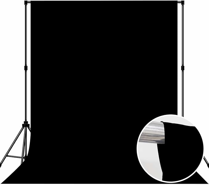 Photo Backdrop Black Background Cloth Professional Photography 10x10ft Seamless Design Eliminates Wrinkle Portrait Photography Wedding Dark Theme Decorations