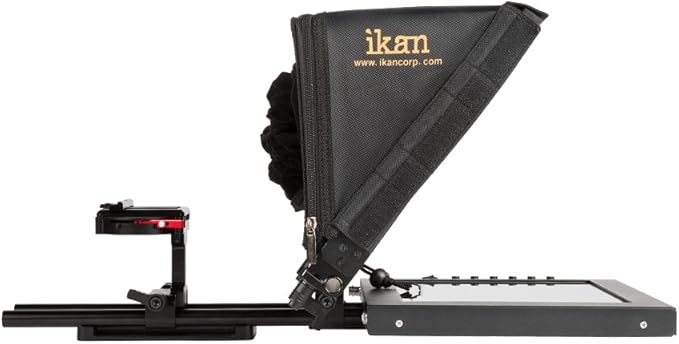 Ikan 12-inch Portable Teleprompter Kit, Adjustable Glass Frame, Easy to Assemble, Extreme Clarity (PT1200) - Black