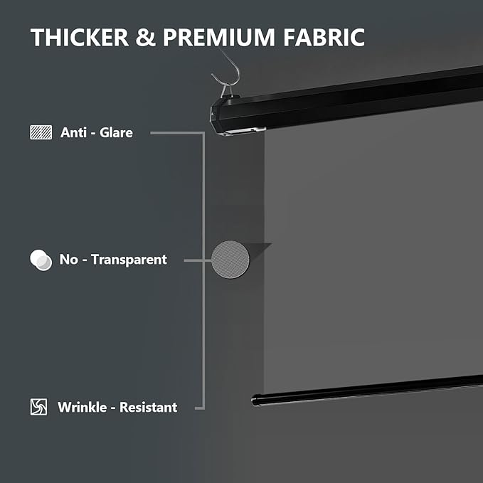 RAUBAY Motorized Pull Down Grey Screen Backdrop - 59.8" x 86.6" Collapsible Wall-Mount Background for Professional Video Production, Photography Studio, Video Conferencing and YouTube, TikTok Creator