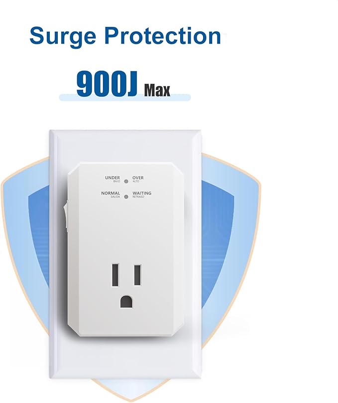 BSEED Single Outlet Surge Protector, Small Surge Protector Wall Tap with Ground Protected Light Indicators for Refrigerators, PC, TV and Home Appliances, 15A, 1875W, 120V, 1 Pack