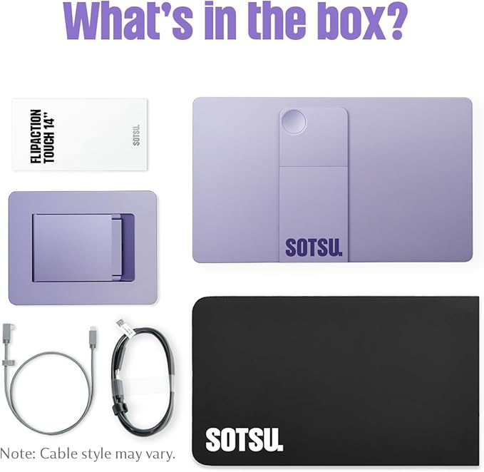SOTSU FlipAction Touch 14" Premium Portable Monitor SFA14TCLL | FHD IPS Pivoting Dual Laptop Screen | Touchscreen for Cellphone, Gaming, and Travel | PC, Chrome, Android, DeX Compatible