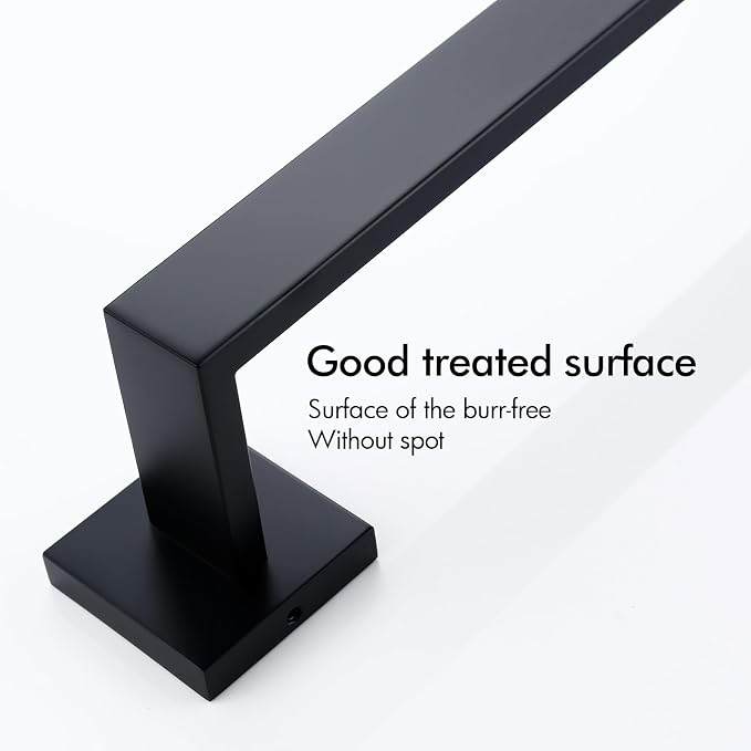 BANOLUX Towel Rack, 32-Inch Single Towel Bars for Bathroom, Towel Racks for Bathroom Wall Mounted SUS304 Stainless Steel Hand Towel Holder Heavy Duty, Matte Black Towel Bar 2 Pack, A7-TB-MB-32IN-2PACK
