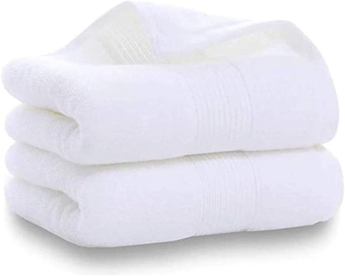 RUIBOLU Hand Towels for Bathroom - Cotton Ultra Soft Highly Absorbent Hand Towel 2 Set, Size 14" x 30" Home Bathroom Hand Towels for Bath, Hand, Face, Gym Towel (White)
