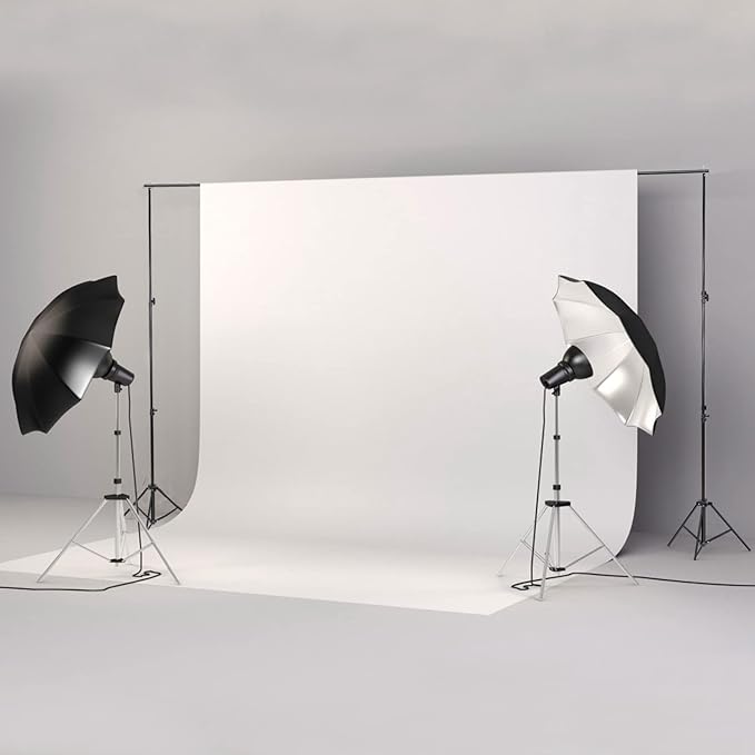 iMounTEK Backdrop Stand Photo Video Studio, 10Ft Wide Adjustable Backdrop Stand, Background Support System Kit with Clamps Carry Bag for Photography/Wedding/Party Decoration