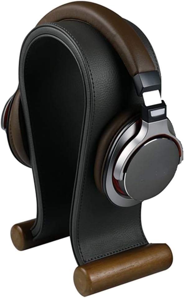 TKOWTB U Shape Leather Headphone Holder Headset Display Stand for PC Gaming Earbuds Shelf Hanger,Black