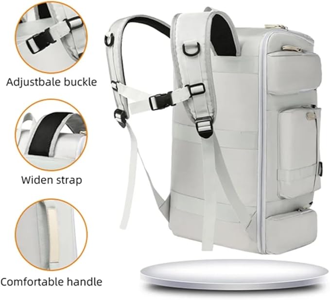 Large Capacity Travel Duffle Bags Gym Backpack Wet Dry Separation Shoulder Bag Outdoor Sports Backpacks with Overnight(Gray)