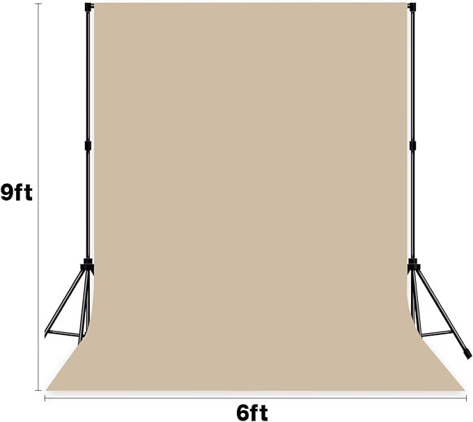 Photo Backdrop Beige Fabric Professional Photography Solution 6x9ft Seamless Design Eliminate Wrinkles Baby Shower Pregnant Women Shooting Scene Background