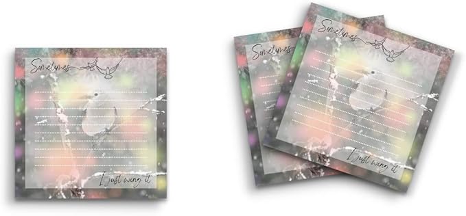 Butler in the Home Sticky Notes 3 Pack 3"x3" 50 Sheet Count Per Pad, Sometimes I Just Wing It Bird, Cute Funny Memo Note Pads Stationery Journal Planner Paper